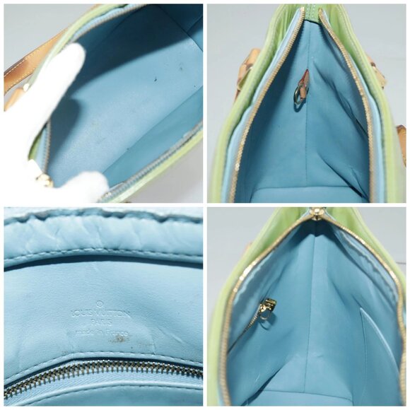 LOUIS VUITTON Monogram Vernis Houston Hand Bag Baby Blue M91005 LV Auth 98882 - Picture 15 of 16
